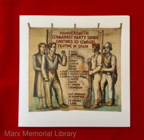 Banners for Spain card - Hammersmith Communist Party
