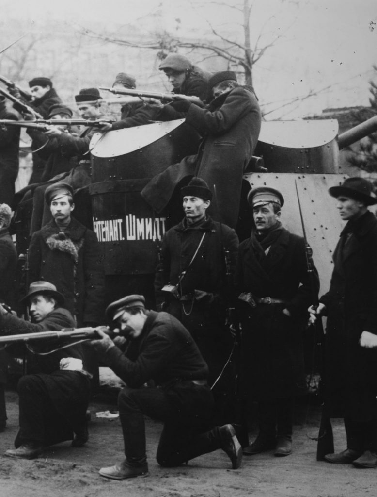 15. Scrss – Petrograd’s armed workers pose at an armoured vehicle 25 Oct 1917